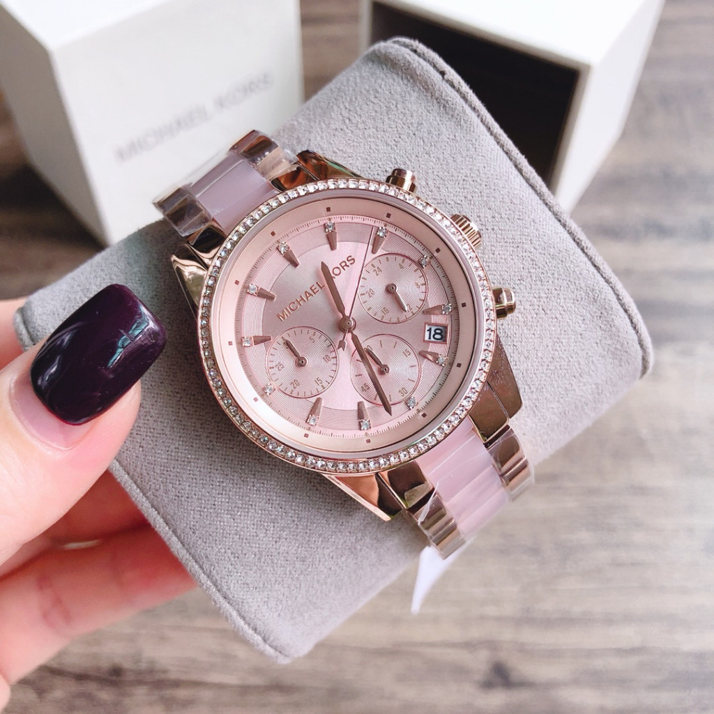 100% ROSE GOLD Ritz นาฬิกาข้อมือ mk6307 MK6357 37mm