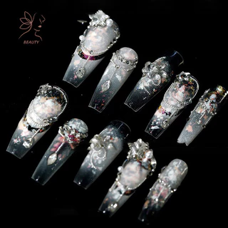[maybeauty] 50 ชิ้น/เซ็ตด้านล่างแบนเล็บ Rhinestones Glitter เงินคริสตัลตกแต่งเล็บ DIY วัสดุเล็บ Charm อุปกรณ์เสริม {TH}