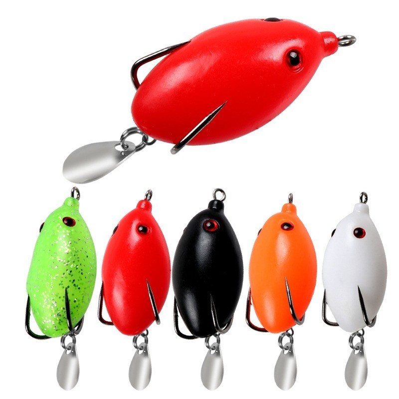 Lure Thunder กบไข่กบเหล็กคาร์บอนสูง Barb Double Hook 12g Lure เหยื่อปลอม Blackfish ดัดแปลง Thunder กบ