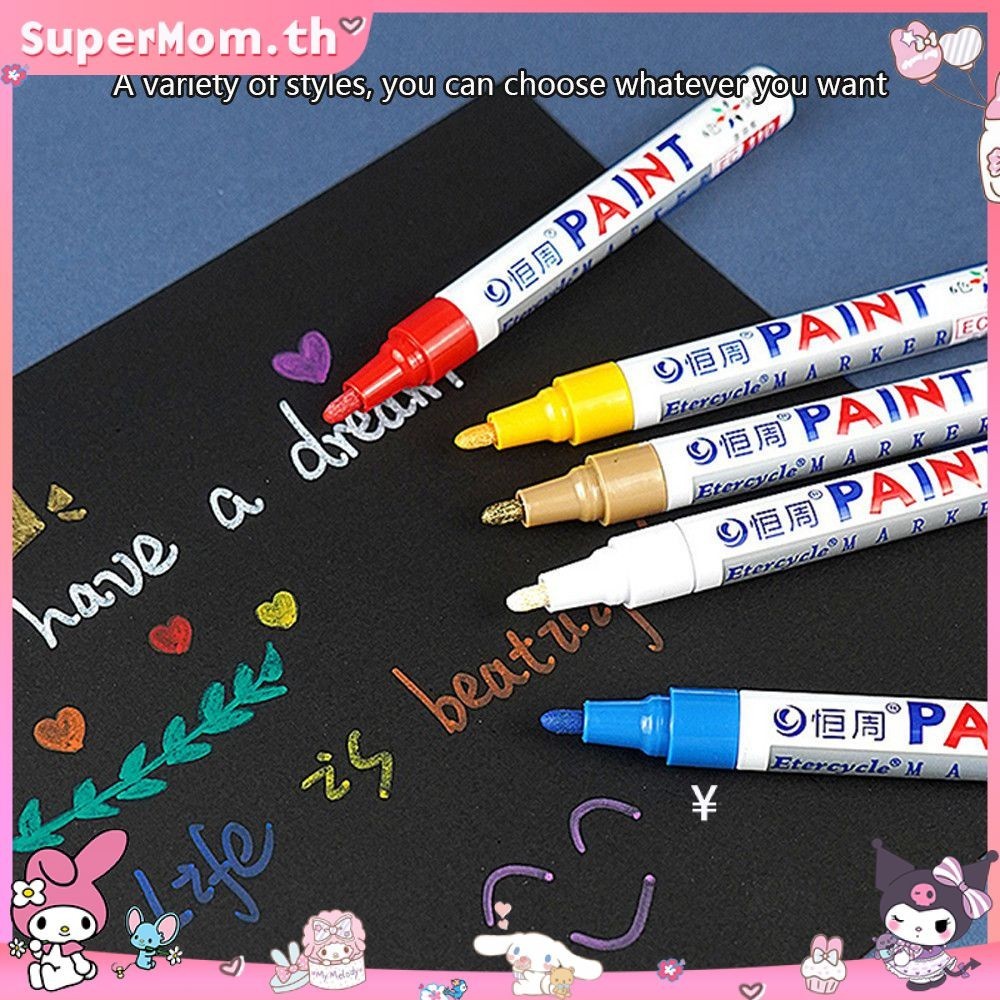12 สีโลหะสี Pen,Waterproof Quick-drying น ้ ํามัน Marker Pen,Multifunction ยาง Pen,Tire Touch-up สีไม ่ จางหาย Marker ปากกา ราคา ถูกที่สุด ดีลบีเคเค รูปภาพหลัก
