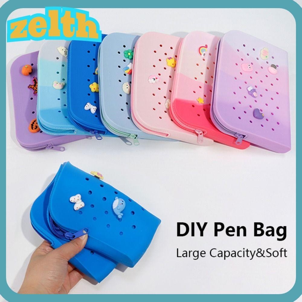 Zelth ดินสอ , กระเป ๋ าปากกาซิลิโคนทนสิ ่ งสกปรก , Multifuncional ความจุขนาดใหญ ่ DIY เครื ่ องเขียน Organizer นักเรียน