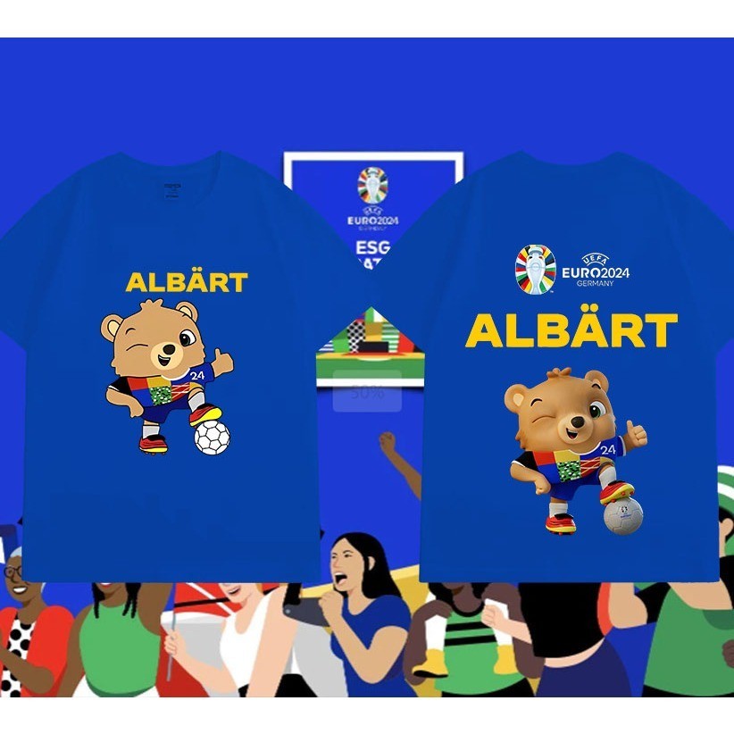 สไตล์ใหม่ 2024 uefa european football championship พิมพ์ผ้าฝ้าย การแข่งขันฟุตบอลยูโร แบบ Unisex S-5X