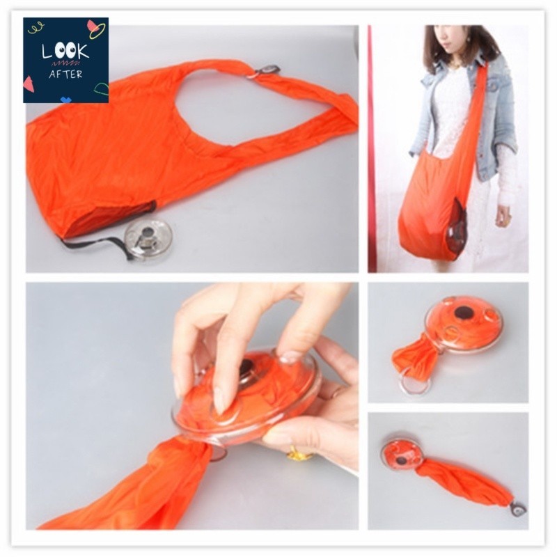 Look After ถุงผ้า กระเป๋าผ้า พกพา มีสายห้อยติดกระเป๋า สีดำ สีน้ำเงิน สีแดง สีส้ม