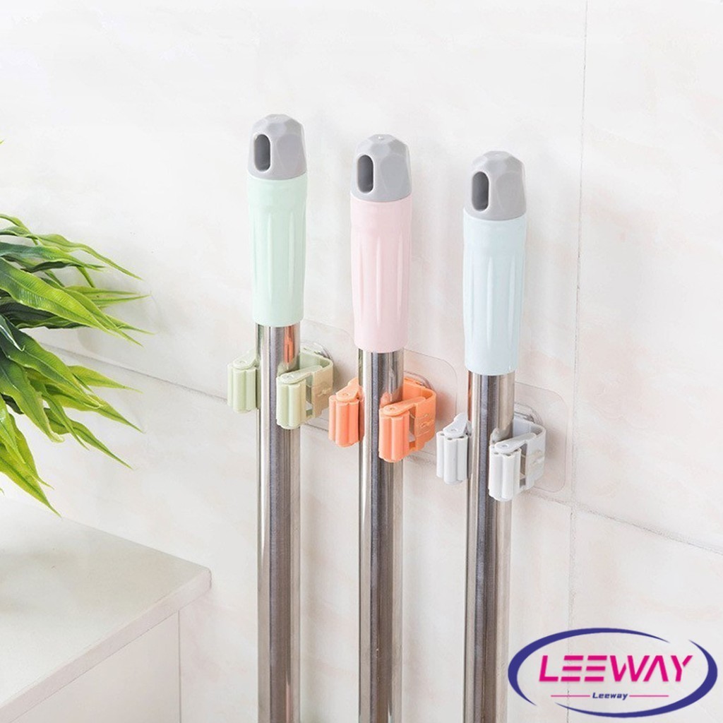 LW ที่เก็บไม้กวาด ที่เก็บไม้ถูพื้น ตะขอเก็บไม้ถูพื้น mop ชั้นวางห้องน้ำถ้วยดูด ตะขอเก็บไม้กวาด ตะขอติดผนัง แร็คจัดเก็บ