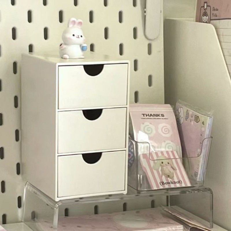 Monroe Department Store มูลค่าสูงสามชั้นกล่องเก็บ ins สไตล์สํานักงานจัดระเบียบ Handy เครื่องมือเครื่องประดับลิปสติกลิ้นชักหมายเหตุเดสก์ท็อปเครื่องประดับ
