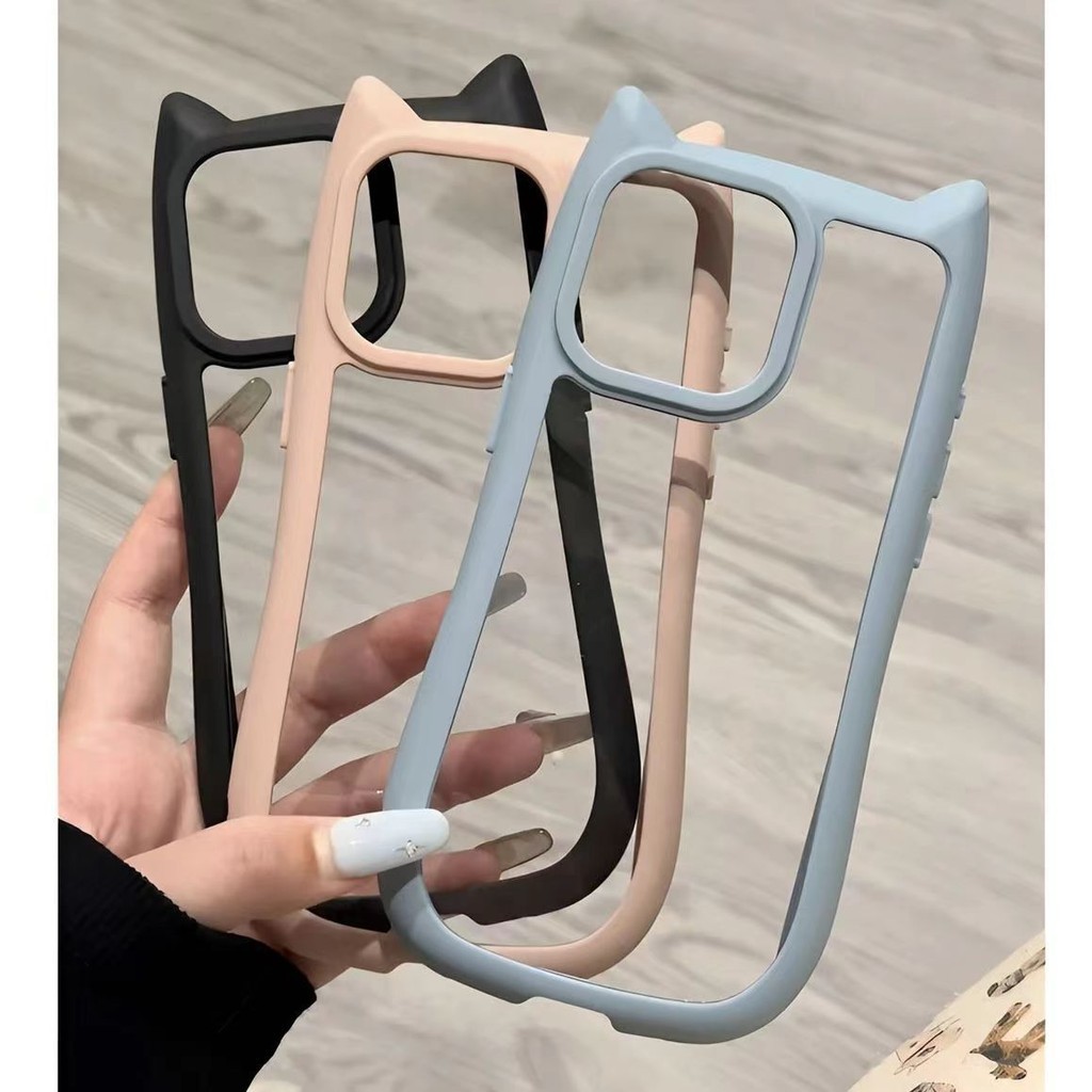 หูแมวน่ารัก เคสซิลิโคนTPUนุ่ม For iPhone 13 11 14 15 Pro Max 12 XR X Xs Max 13promax 14promax 15promax 13pro เคสมือถือ