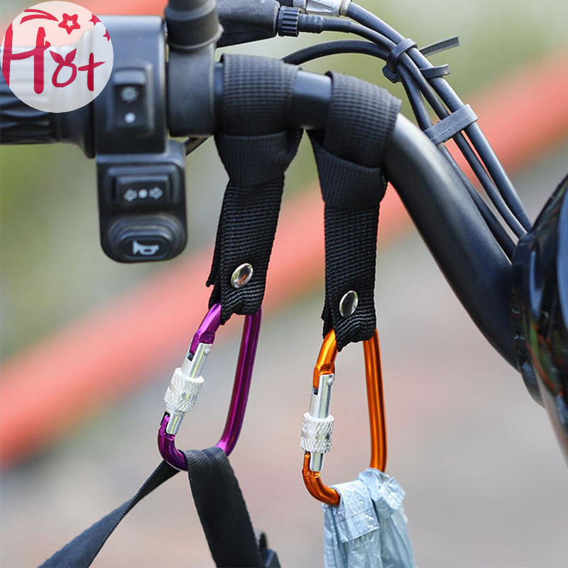 Ge 1/2PCS สกู๊ตเตอร์ไฟฟ้าตะขอด้านหน้าอลูมิเนียมHandlebar Hookสําหรับจักรยานรถเข็นเด็กD-Hookแขวนรถจักรยานยนต์Hook Square