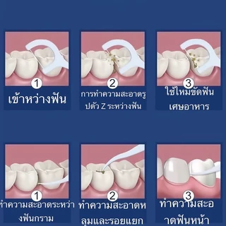 365mallshop YX08 (ร้านไทย)ไหมขัดฟันและเขี่ยเศษอาหารตามซอกฟัน ชนิดด้ามพลาสติก 50ชิ้น/กล่อง (อุปกรณ์ทำความสะอาดช่องปาก)