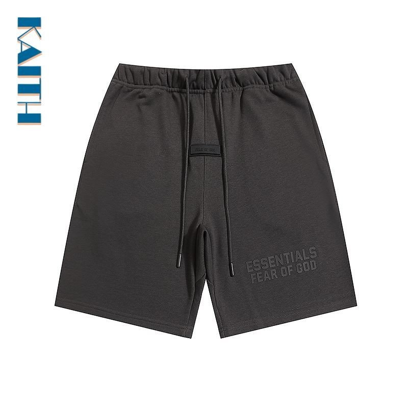 #S24 Comfy Cotton Baggy Urban Unisex ยอดนิยม Monochrome คู่แถวซิลิโคนพิมพ์เหงื่อ Chino Jogger แฟนกางเกงขาสั้นขนาดบวกสําหรับชาย