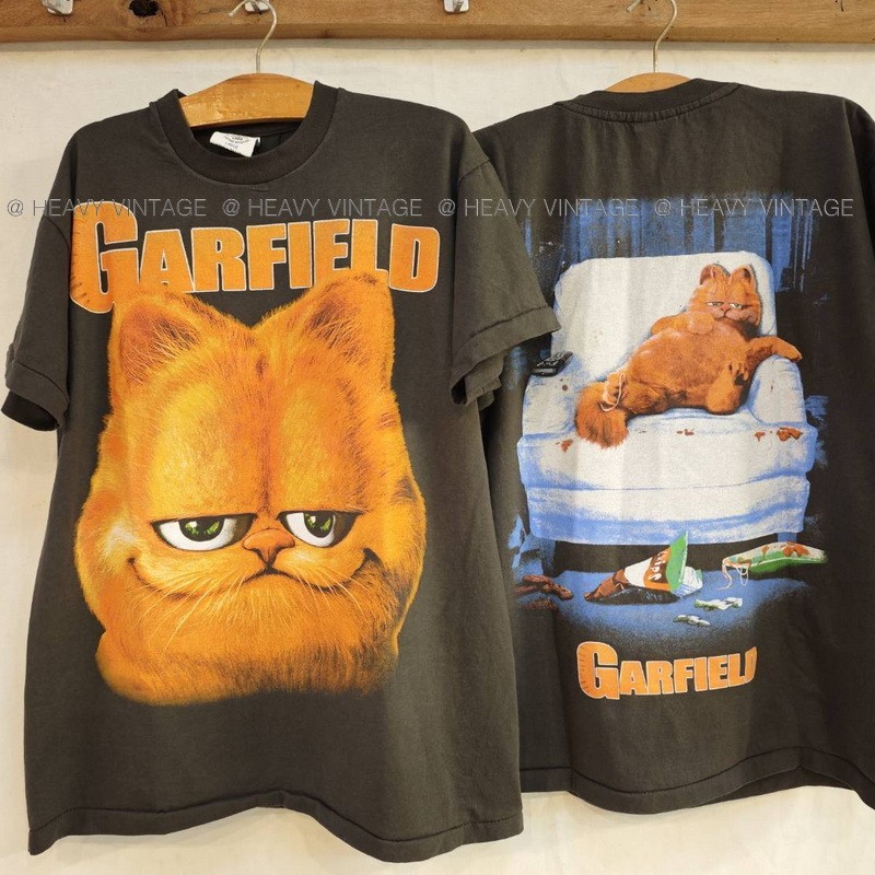 GARFIELD ป้าย Bootleg แท้ การ์ฟิลด์ เสื้อการ์ตูน เสื้อวินเทจ heavy vintage shirt S-5XL