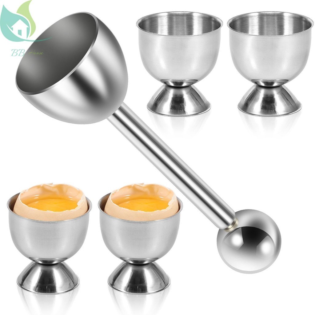 5 ชิ้น Egg Cracker Topper ชุดสแตนเลสไข่ Topper เครื่องตัดไข่ง่ายไข่ Cracker ไข่เปลือกเปิด Topper เครื่องตัด SHOPQJC8889