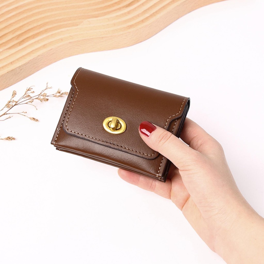 【พร้อมส่ง】Miss Bag Fashion กระเป๋าสตางค์ หนัง Puใบสั้น  แบบพกพาสําหรับผู้หญิง