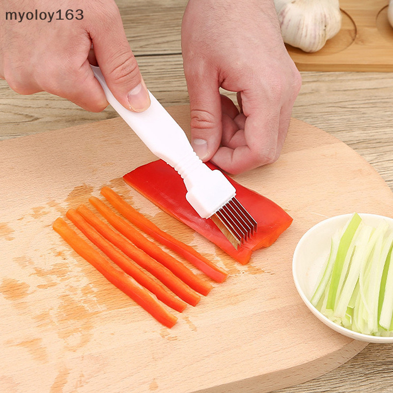 Myoloy สแตนเลสเครื่องตัดหัวหอม Scallion เครื่องตัด al ผักผลไม้ Chopper Shredder อุปกรณ์ครัว TH