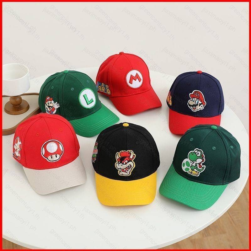 Super Mario kids bow หมวกยอดแหลมน่ารัก ฤดูร้อน ครีมกันแดด หมวกเบสบอล กีฬาพักผ่อนอเนกประสงค์