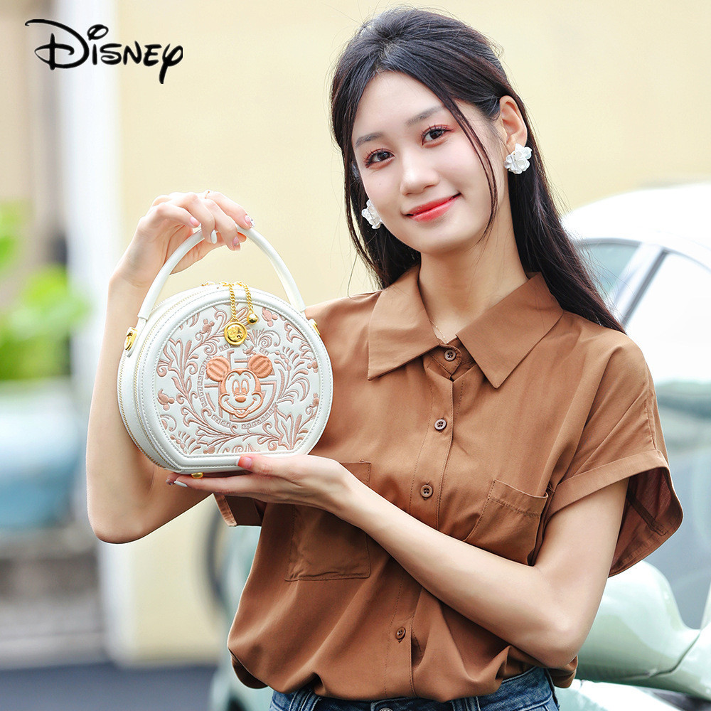 กระเป๋าสะพายข้าง Disney Mickey Round มีสไตล์และมีคุณภาพสูง - ของขวัญที่สมบูรณ์แบบสําหรับเด็กผู้หญิง