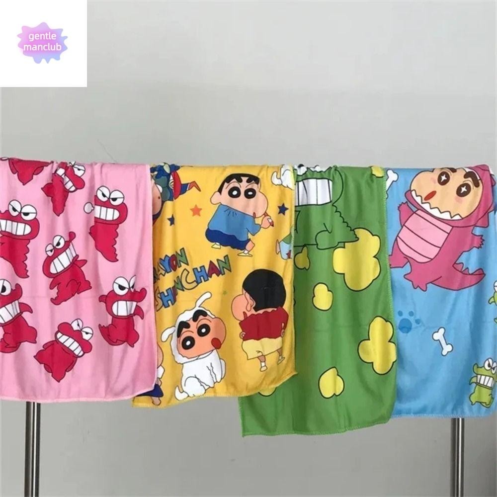Gentlemanclub Crayon Shin-Chan ผ้าเช็ดตัว, การ์ตูน Kawaii ตุ๊กตาผ้าเช็ดตัว, ตกแต่งบ้านน่ารักแบบพกพาผ้าเช็ดตัวกีฬานุ่มอะนิเมะสาว