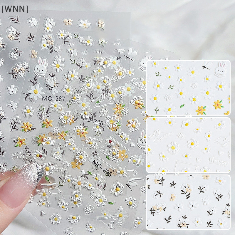 [WNN]พร้อมสต็อกรูปดอกไม้กระต่ายน่ารักสติกเกอร์เล็บเพิ่มประสิทธิภาพกาวเล็บรูปลอกร้านทําเล็บตกแต่งเล็บ Diy เพ้นท์เล็บ TH