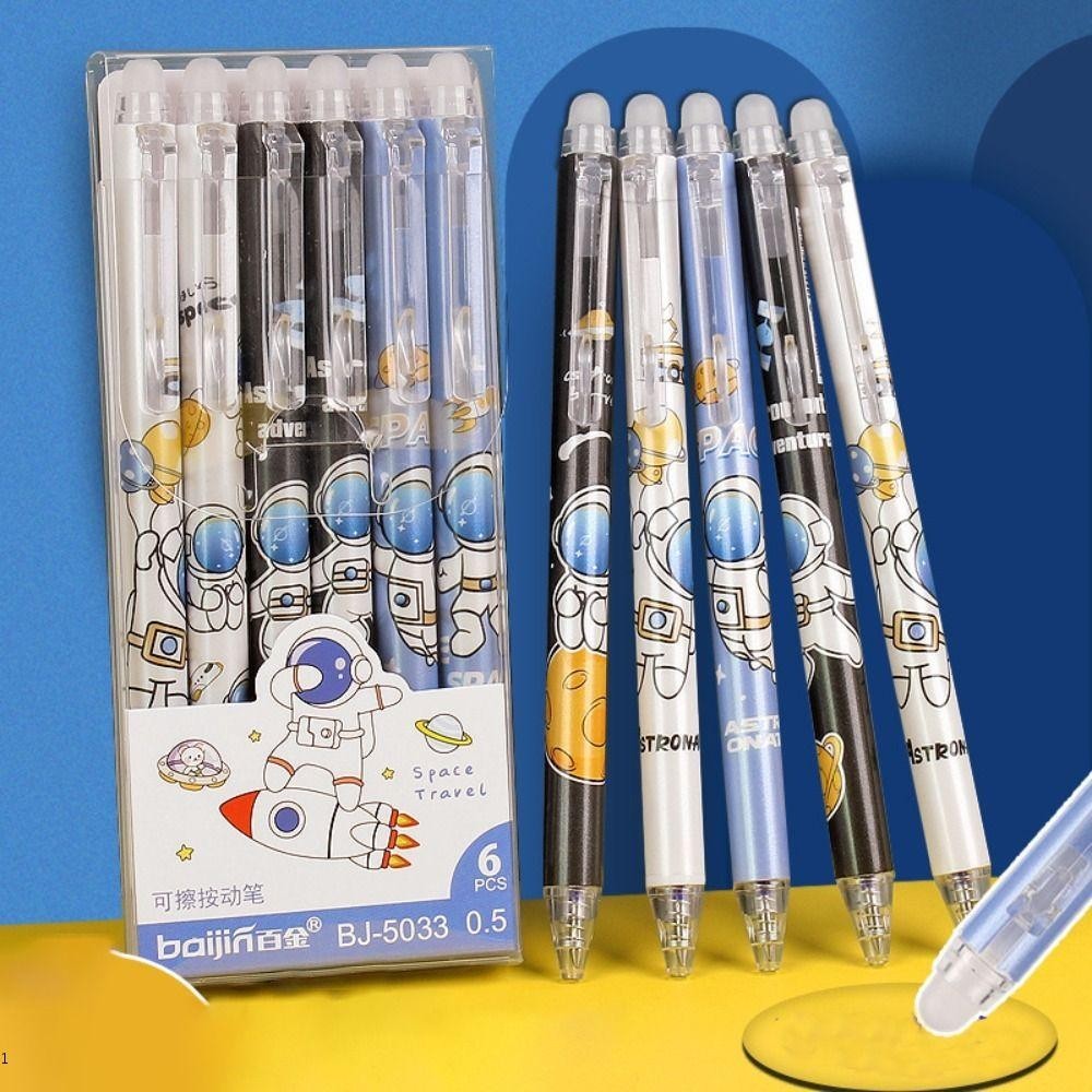 Lipupon 6 ชิ้น/เซ็ตปากกาเป็นกลาง, ปากกาเจลลบหมึกแห้งเร็ว, ของขวัญพลาสติกคุณภาพสูงนักเรียนเครื่องมือเขียนเฉพาะสํานักงานโรงเรียน