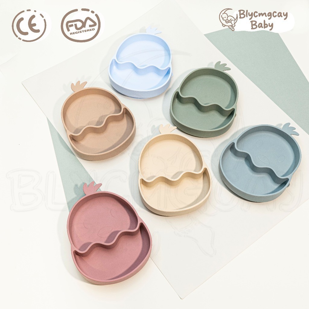 ซิลิโคนเด ็ กจานอาหารค ่ ําน ่ ารักการ ์ ตูนด ้ านล ่ างดูด Drop-proof ตารางแผ ่ นเด ็ ก Feeding Tableware BPA ฟรี