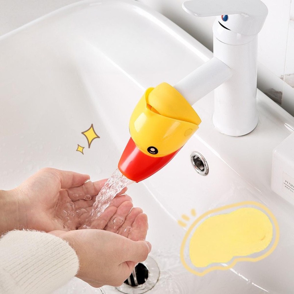 ที่ต่อก๊อกน้ำล้างมือรูปการ์ตูนเป็ดช้าง ลายน่ารัก