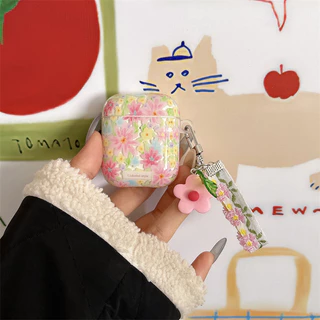 หน้าจอเต็มรูปแบบของดอกไม้สําหรับ Airpods 1/2 3 Pro Pro2 Airpods4 耳机套装 无线蓝牙保护套 Air Pods Pro 3 4 耳机保护套