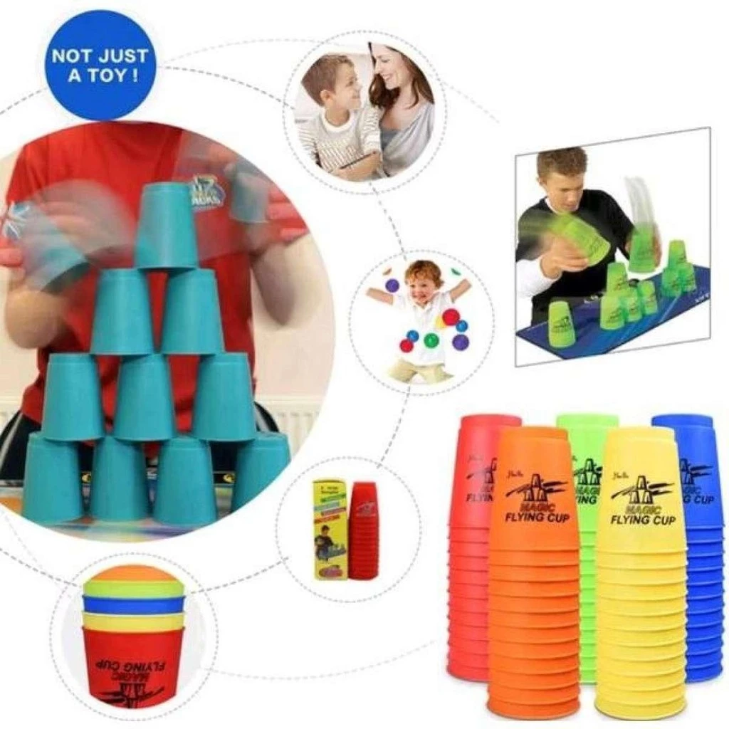 Stack Cup เกมส์เรียงแก้ว แก้วสแต็ก แก้วสแตค (มีให้เลือกหลายสี) Magic flying stacked cup 12 PCS ของเล่นเด็ก Toys thumbnail 3