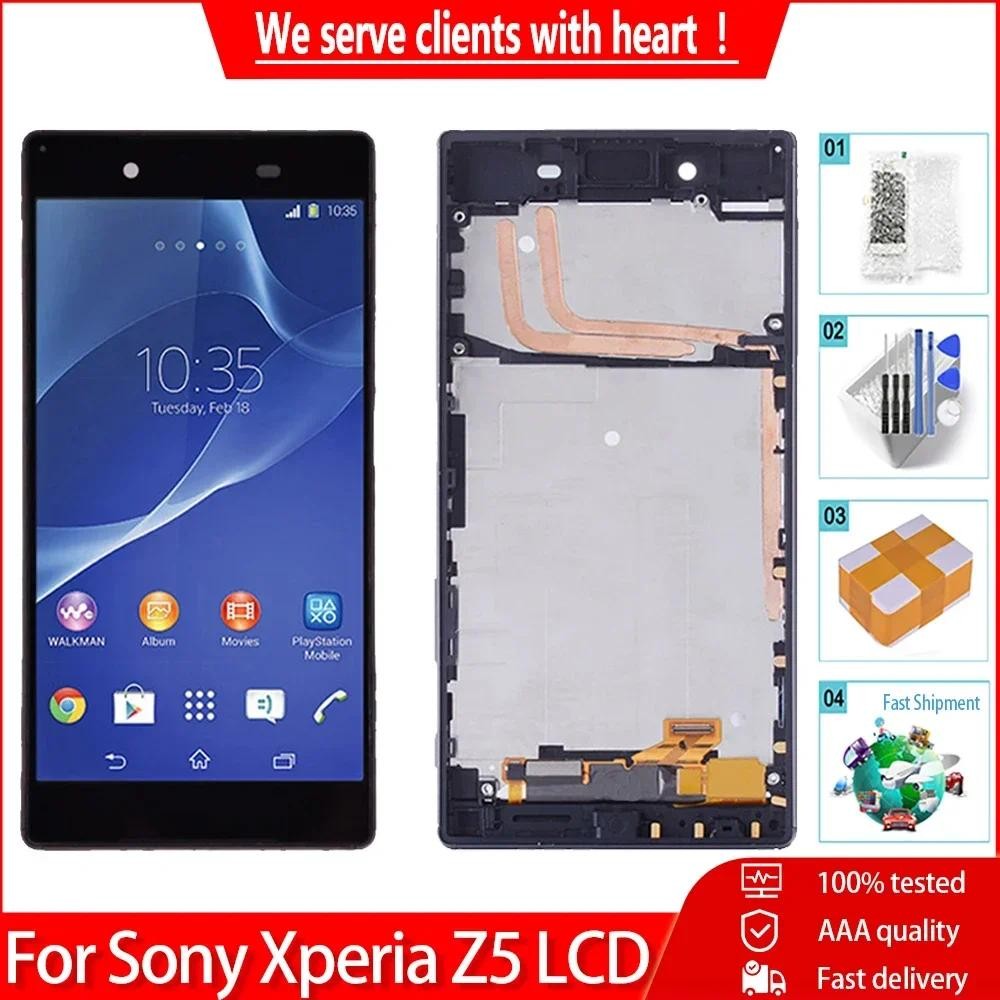 5.2 "LCD สําหรับ Sony Xperia Z5 E6603 E6633 E6653 E6683 จอแสดงผล LCD หน้าจอสัมผัสกรอบ Digitizer เปลี่ยนชิ้นส่วน