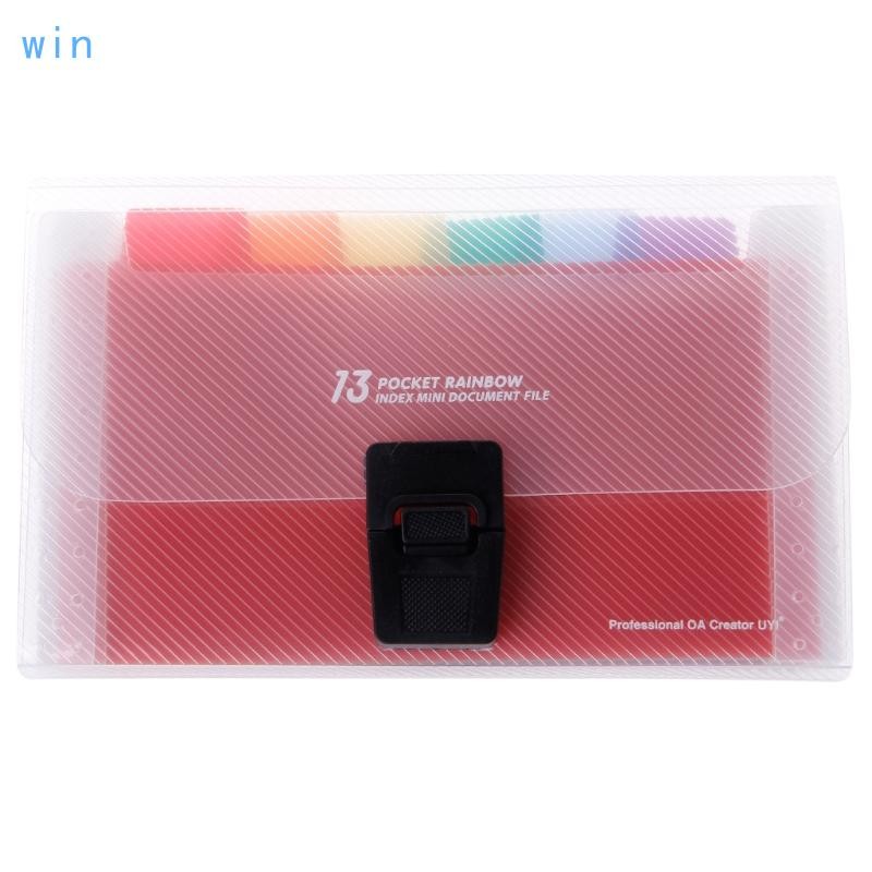 Win A6 Rainbow Extended Document Bills Folder 13 Pocket School Accordion Folder