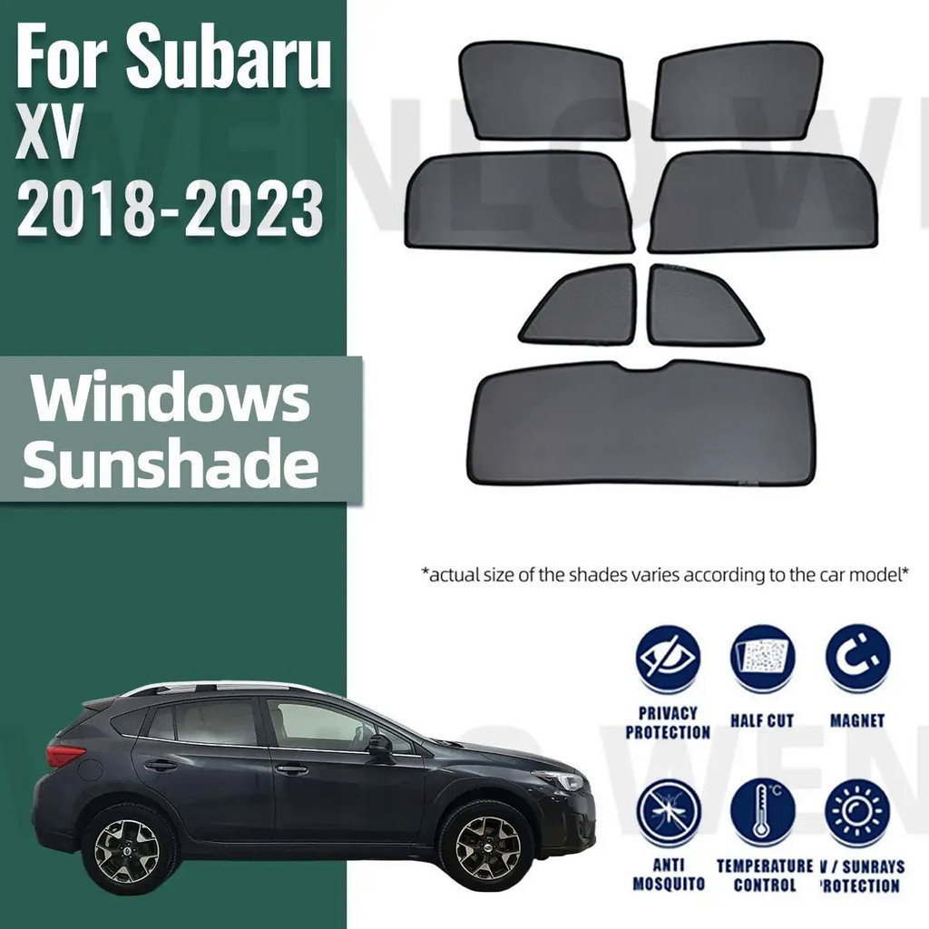 ม่านบังแดดป้องกันรังสียูวีรถยนต์ที่ปรับแต่งได้สําหรับ Subaru XV Crosstrek GT 2018-2023 ม่านบังแดดรถยนต์แบบพับได้ออกแบบที่ถอดออกได้ตาข่ายหนาสําหรับความเป็นส่วนตัวและความเย็น