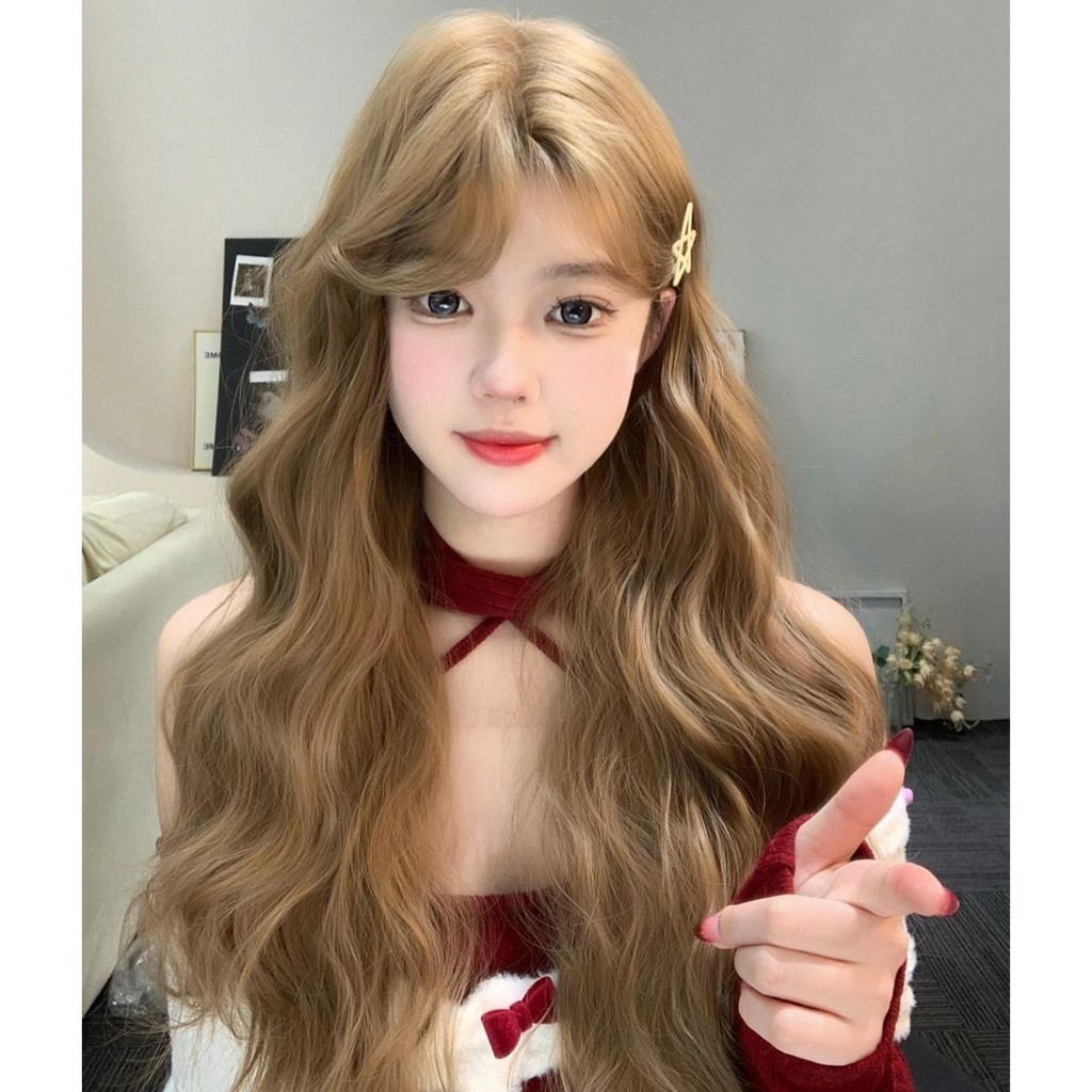 วิกผมกึ่งทอมือลอนคลื่นสีน้ำตาลบลอนด์ทอง (ยาว 70 cm) *รุ่นที่ 5 นวัตกรรมใหม่ล่าสุด* GDS Wigs