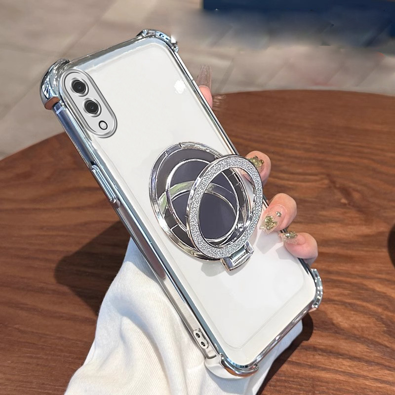 กรณีสําหรับ Samsung a02 Samsung m02 เคสโทรศัพท์โปร่งใสกระจกแม่เหล็กผู้ถือซิลิโคนนุ่มกรณีกันกระแทกสี่มุม RFVTGBE - รูปที่ 7