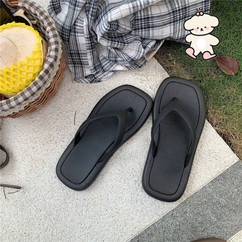 Xixitiao รองเท ้ าแตะแฟชั ่ นสีทึบหญิงฤดูร ้ อนสไตล ์ ใหม ่ นักเรียนสวมใส ่ ด ้ านนอก Soft Sole - รูปที่ 7