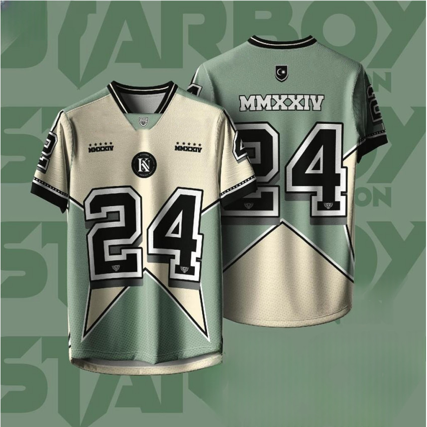 Arianna-[ชื่อและหมายเลขที่กําหนดเองฟรี] NFL เวอร์ชัน Jersey เสื้อยืดแขนสั้นผู้ชาย Retro V คอ Jersey 