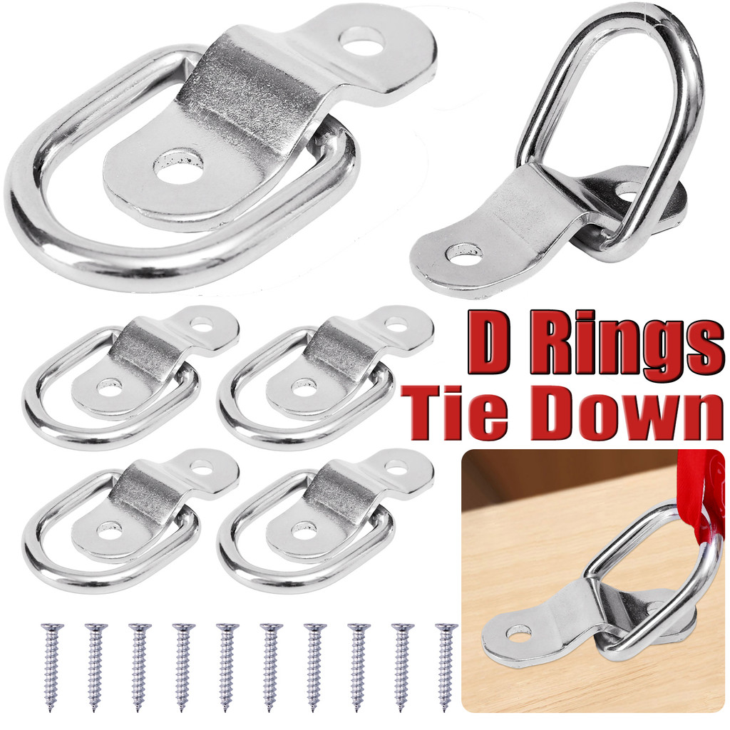 D แหวน Tie Down Anchors - ตะขอแหวนดึงเหล็กทนทาน - ตัวยึดเชื่อมต่อที่ทนทาน - แหวนตัดสินค้าโหลด Fit - สําหรับรถยนต์เรือรถพ่วงสินค้ายานพาหนะ RV Van