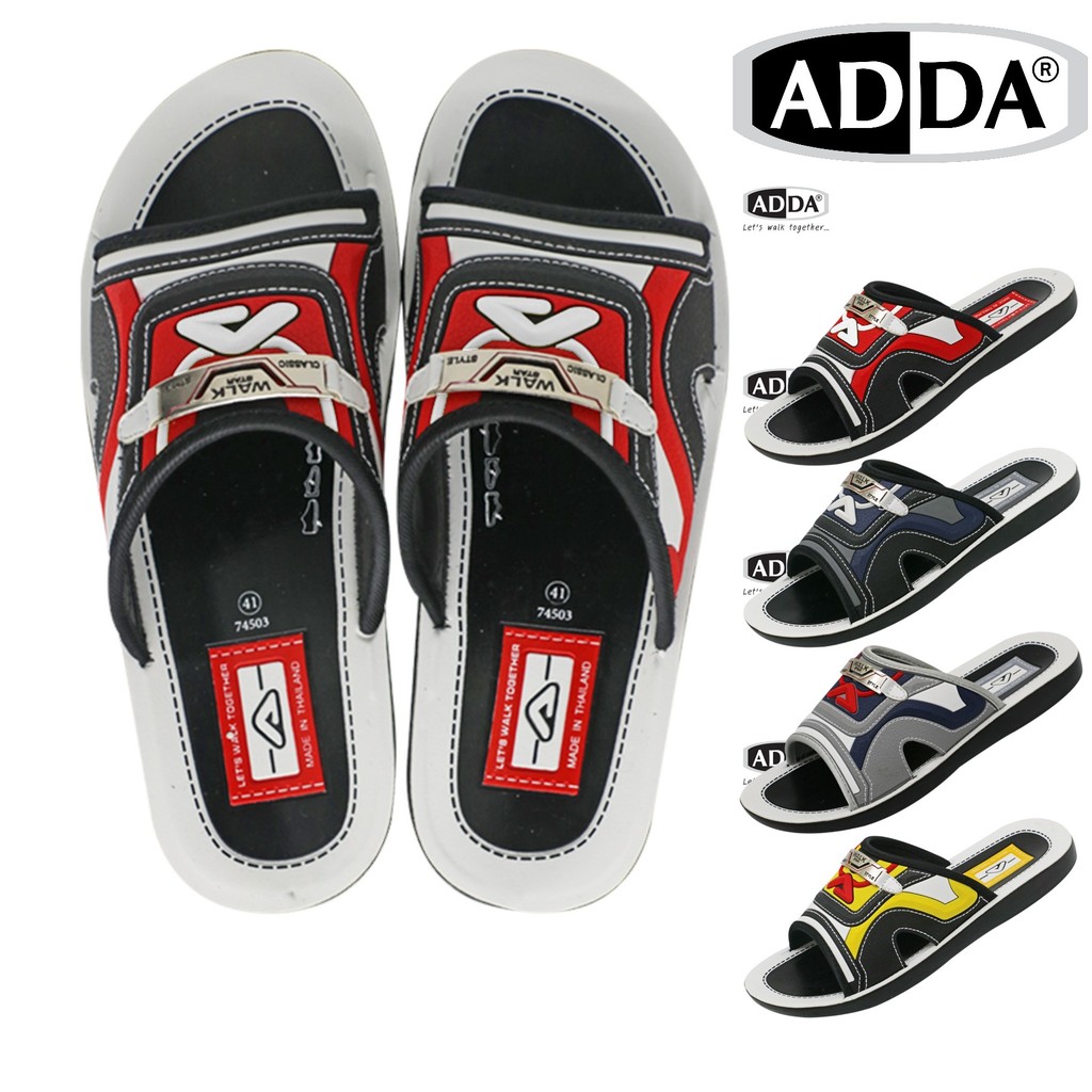 ADDA PU รุ่น 74503 รองเท้าแตะกันลื่นพื้นนุ่มใส่สบายทนทานแห้งไวไม่อับชื้นใส่ได้ทั้งวันปกป้องเท้าคุณ