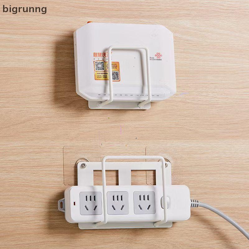 Bigrunng ติดผนังผู้ถือเราเตอร์ WiFi Storage Bracket ติดตั้งง่ายไม่เจาะ Power Socket Rack ชั้นวางหนัง