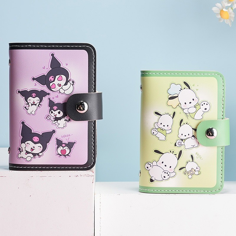 Kawaii Hello Kitty Card Bag My Melody Kuromi น่ารักการ์ตูน Translucence Card Slot คลิปบัตรเครดิต