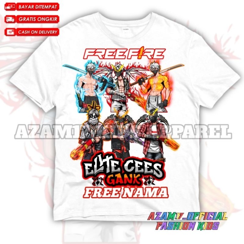 😆 เสื้อผ้าเด็กเสื้อยืด FF FIRE ELITE CEES GANK FF CHARACTERS KATANAเสื้อยืด FF ELITE CEES GANK FIRE 