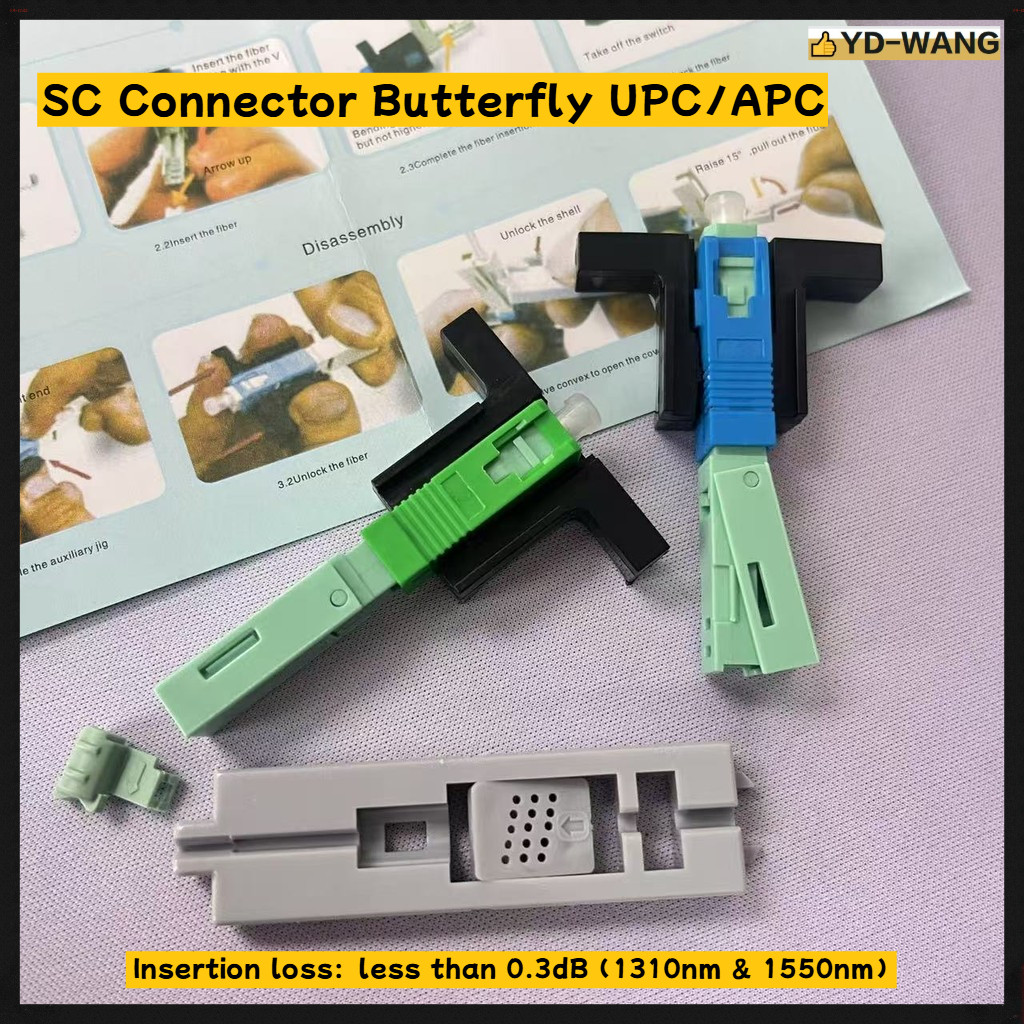 Fujikura Fibre Optic SC Connector ผีเสื้อ UPC/APC senko ฟรี Stripper