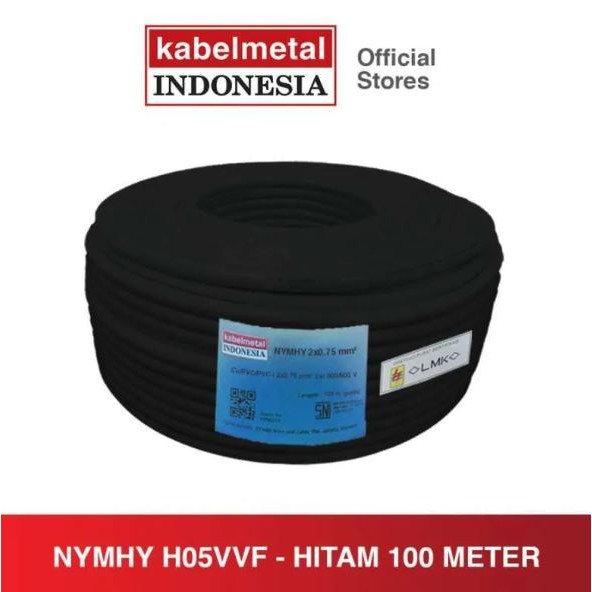 Hitam Metal NYY HY สายไฟเบอร์ 2 x 0.7 BLACK METERAN ติดตั้งสายไฟ Cablemetal