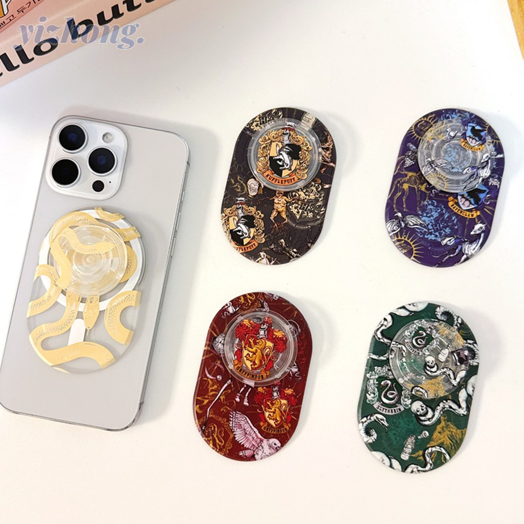 Magnetic Attraction ที่วางโทรศัพท์รูปไข่ที่ไม่ซ้ํากัน Harry Potter ทองงูรูปแบบสําหรับ Magsafe โทรศัพท์มือถือกรณีแท็บเล็ตโทรศัพท์มือถือ Kickstand Anti-drop PC Bracket