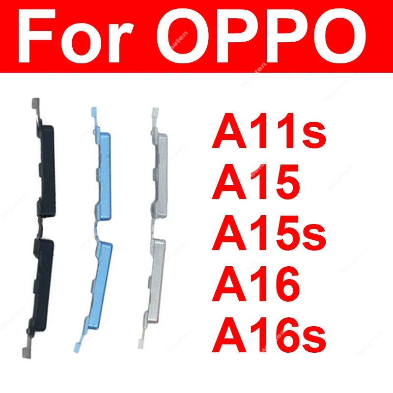 ปุ่มด้านข้างปรับระดับเสียงสายเคเบิล Flex สําหรับ OPPO A11s A15 A15s A16 A16s เปิด/ปิดและระดับเสียงขึ้นลงด้านข้างเปลี่ยนกุญแจอะไหล่