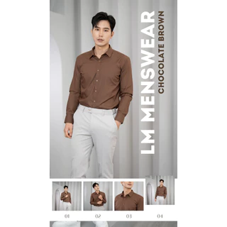 เสื้อเชิ้ตคุณภาพ คอปก 2 แบบ (ซ่อนกระดุม / โชว์กระดุม) สีน้ำตาลช็อคโกแลต (Chocolate Brown)