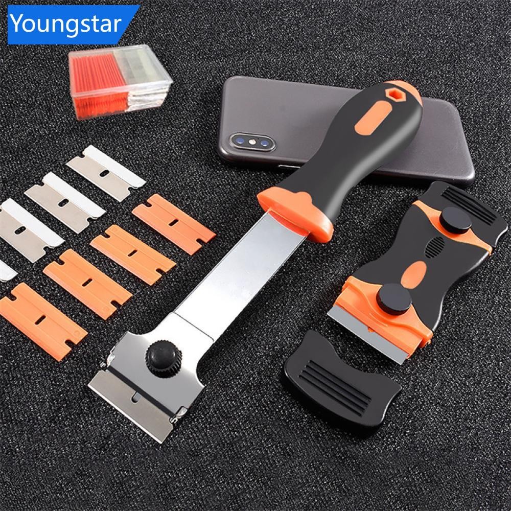 FFY Double-sided Scraper รถหน้าต่างเซรามิคสติกเกอร์กาวทําความสะอาด Remover ฟิล์มยานยนต์เครื่องมือเซรามิค
