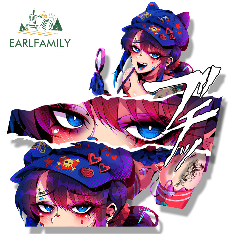 Earlfamily Gothic Punk Cappie Fanart สติกเกอร์รถเกมร้อน MiSide Decal Racing Graffiti การ์ตูน Peek สาว Scratch-Proof กันชนรถจักรยานยนต์รถสินค้า
