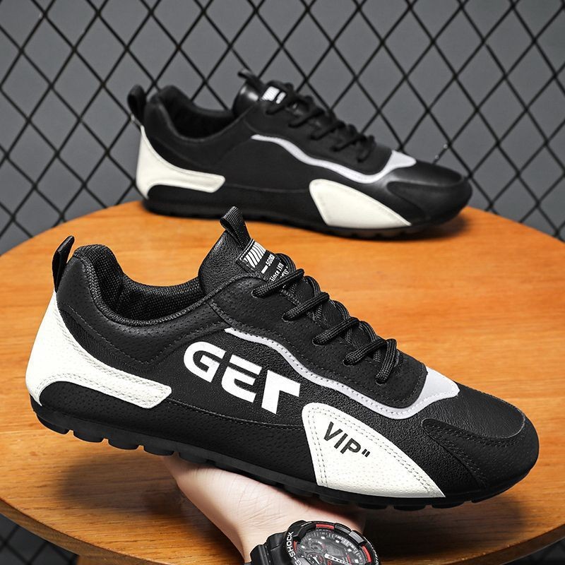 รองเท้าผู้ชายฤดูร้อนรองเท้า Peas หนังหักกีฬารองเท้า All-Match Casual รองเท้าวิ่งกันน้ําอินเทรนด์ 009