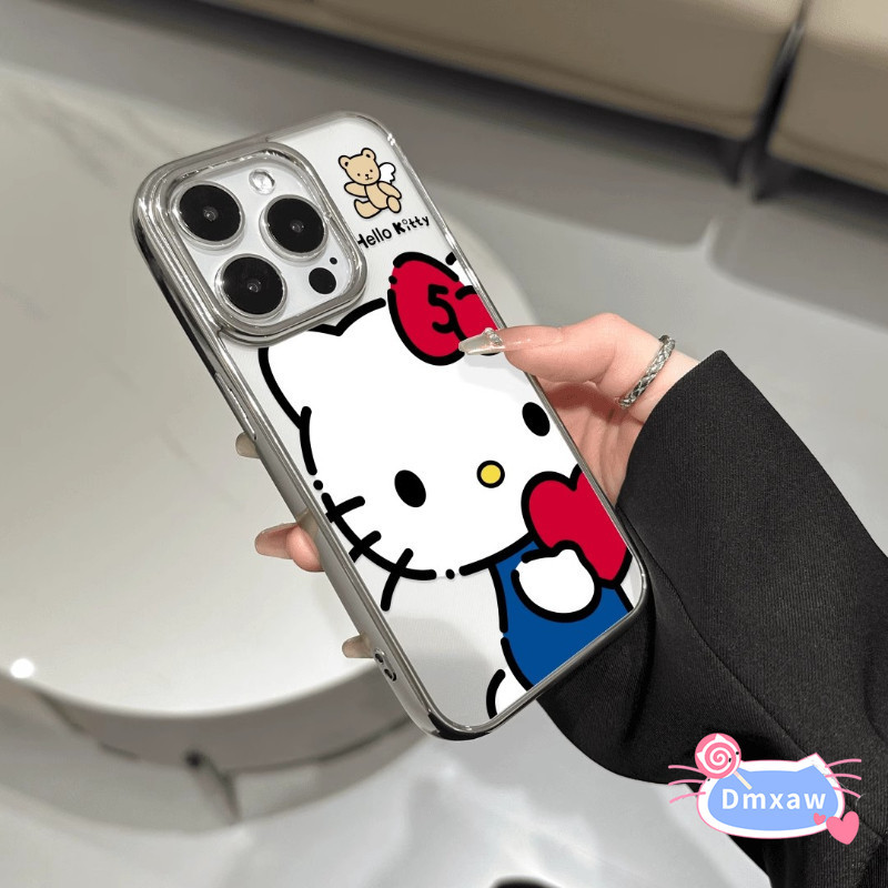 น่ารักคิตตี้แมวหัวใจเคสโทรศัพท์สําหรับvivo V40 V30 V29 V27 V25 V23E V23 V20 V17 V15 Pro Lite V11i V9 V5 V5s T2 T1 S1 Pro 5Gฝาครอบหรูหราชุบโปร่งใสกรอบ - รูปที่ 2