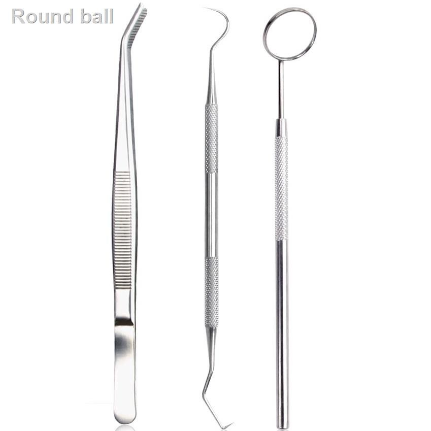 Set Oral Mirror Cleaning Tool Shape Tartar Scaler Calculus Plaque Remover