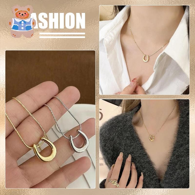 [CRS]สร้อยคอผู้หญิง U-shaped Pin Pendant Non-Fading Necklace สร้อยคอยาว