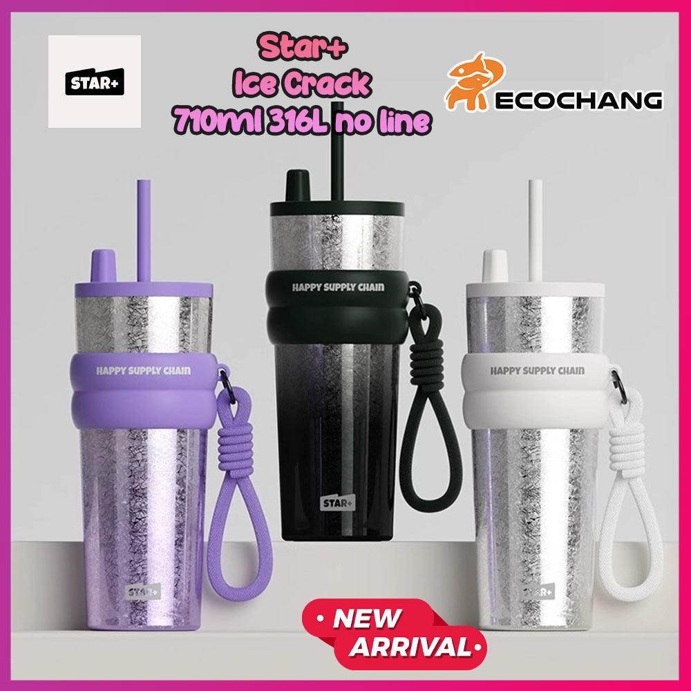 STAR+ ICE Crack แก้วน้ำสแตนเลส 316L ขนาด 710 มล. ไม่มีรอยต่อด้านข้าง เก็บอุณหภูมิร้อน-เย็น